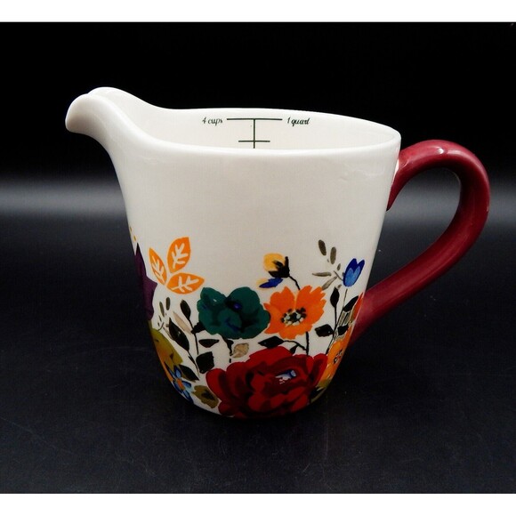 Pioneer Woman Timeless Floral 4 Cup Ceramic Measuring Cup Love Beyond Measure - Picture 4 of 9